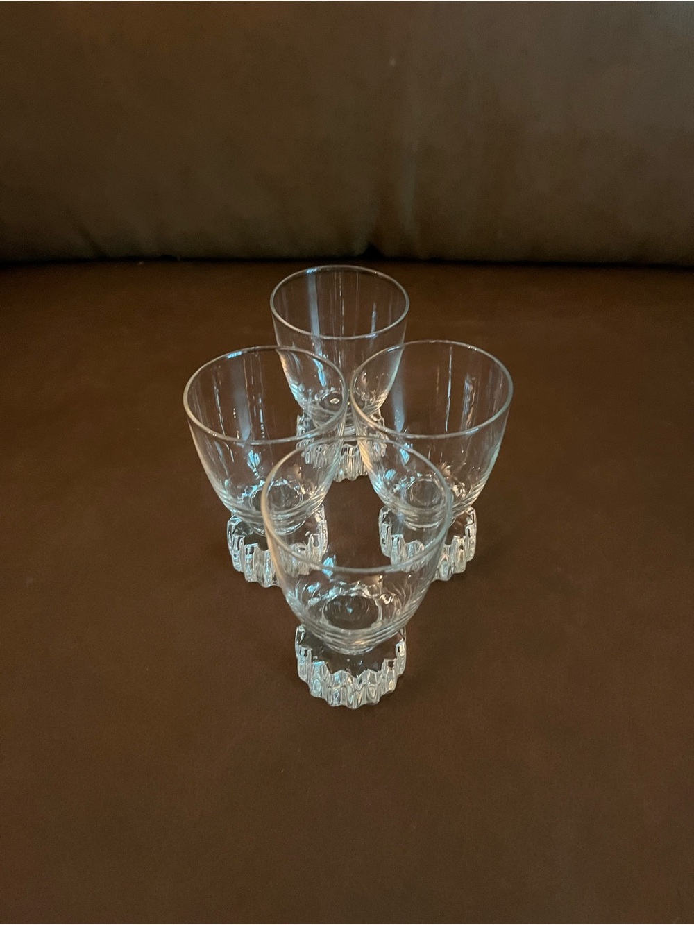 Vintage Clear Glass Shot Glasses, Set of 4